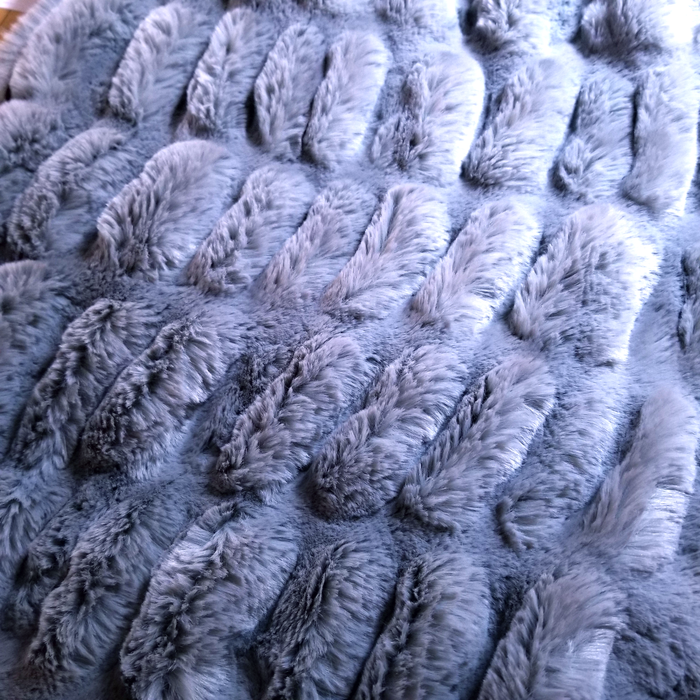 Gray Puffy Chinchilla Faux Fur Fabric