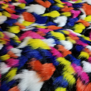 Multicolor Crayola Long Pile Faux Fur Remnant