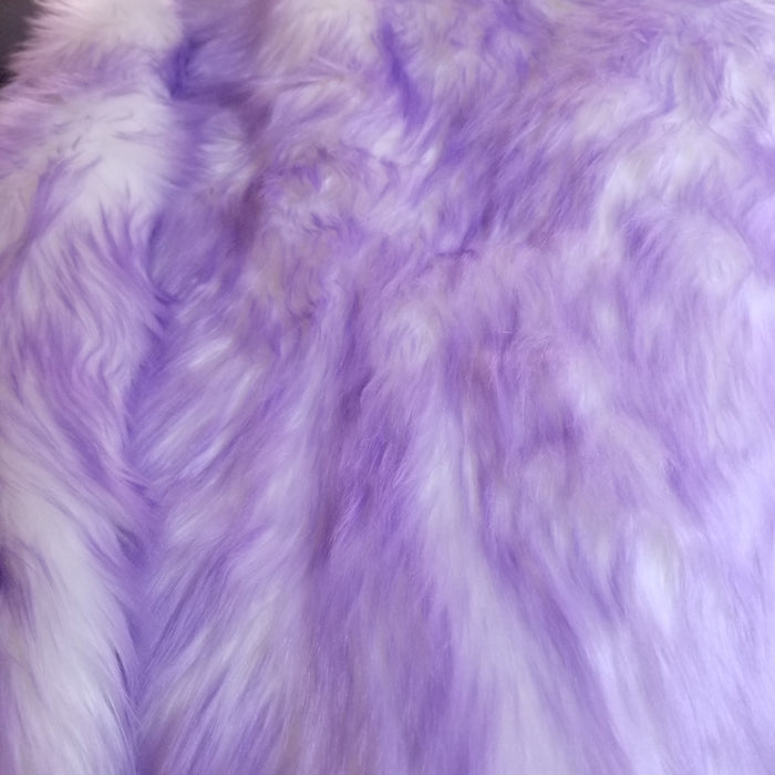 Lavender Candy Color Long Pile Faux Fur Fabric