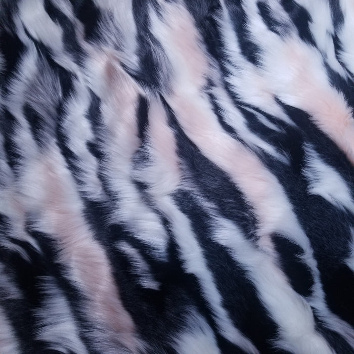 Pink Animal Striped Faux Fur Remnant