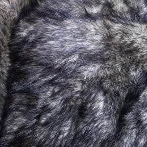 Gray Coyote Long Pile Faux Fur Fabric