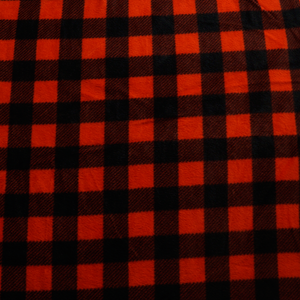 Red and Black Plaid Anti-pill Fleece Fabric