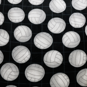 Volleyballs on Black Anti-pill Fleece Fabric