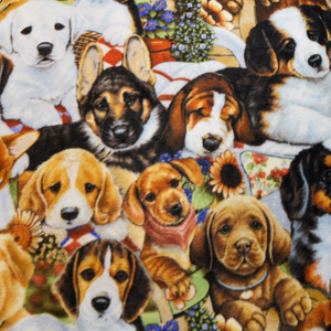 Puppy Collage Fleece Fabric