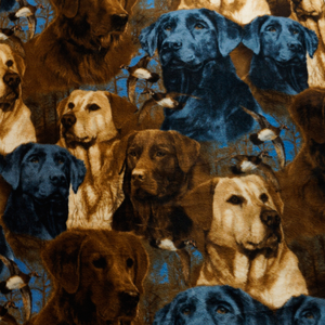 Doggie Collage Fleece Fabric