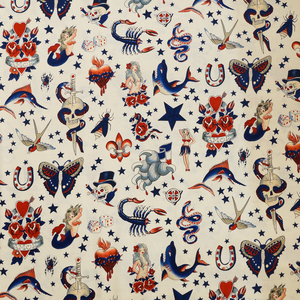 Tattoo Red White and Blue - Alexander Henry 100% Cotton Fabric