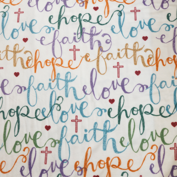 Faith Hope Love Fleece Fleece Fabric