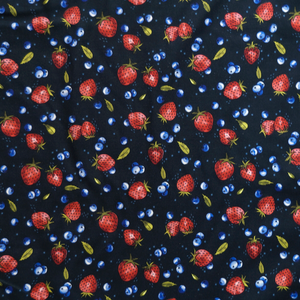 Summer Strawberries Dk by Marketa Stengl  fabric 100% Cotton