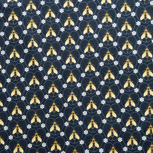 Bees on Blue/Gold by Marketa Stengl  fabric 100% Cotton