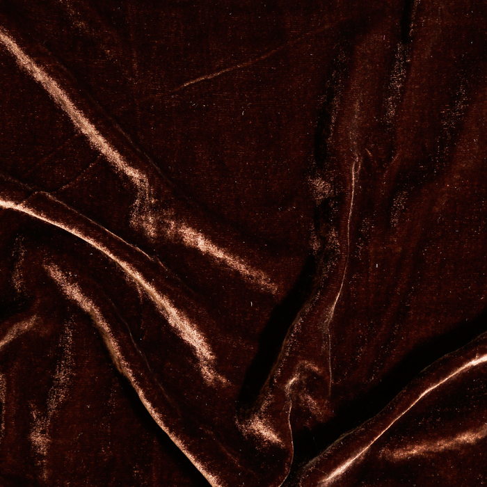 Brown Silk Velvet Fabric