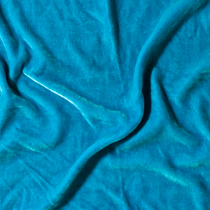 Turquoise Silk Velvet Fabric