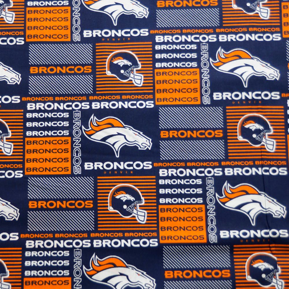 Denver Broncos Cotton Fabric 58-Mascot Logo