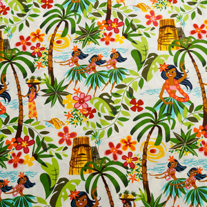 Leis, Luaus and Alohas on Natural - Alexander Henry 100% Cotton Fabric