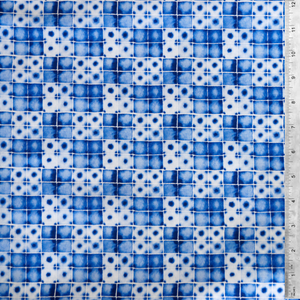 Indigo Shibori Tiles: Classic Blue Collection by Stephanie Ryan - Camelot Studios 100% Cotton Fabric