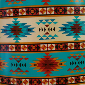 Turqouise and Tan Bar Southwest Tribal Print 100% Cotton