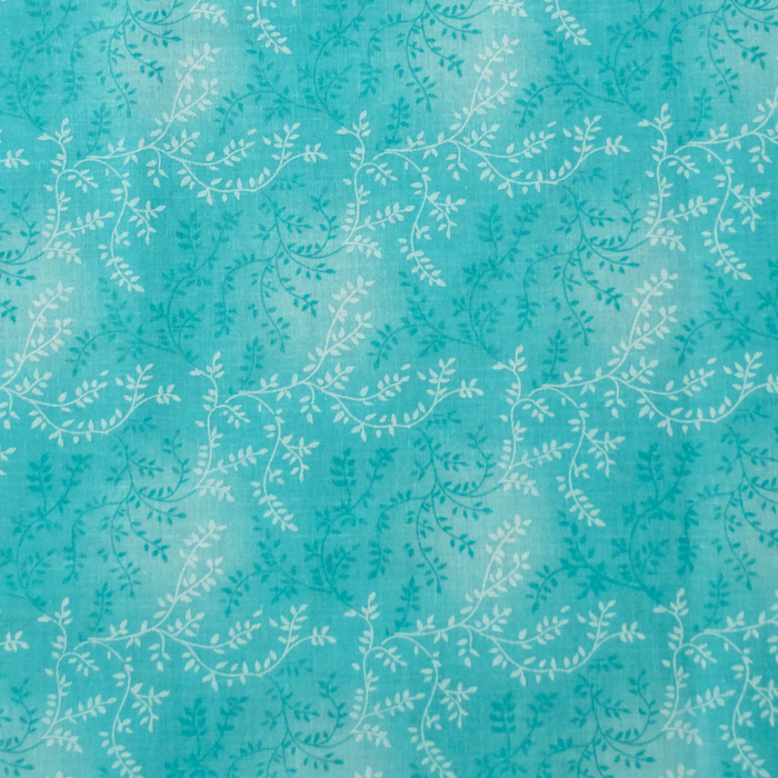 Turquoise: Basics Vines Collection 100% Cotton Fabric