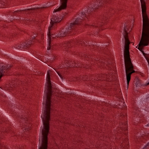 Iridescent Golden Red - Silk Velvet Fabric