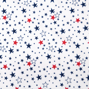 White - Stars Print 80/20 Cotton/Poly Fabric