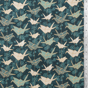 Teal Origami by Marketa Stengl 100% Cotton Fabric