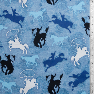 Tossed Riding Broncos - Sunset Rodeo by Henry Glass 100% Cotton Fabric