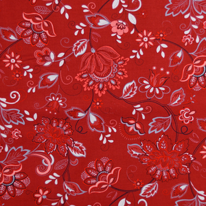 Large Vines Red - Scarlet Stitches by Henry Glass 100% Cotton Fabric