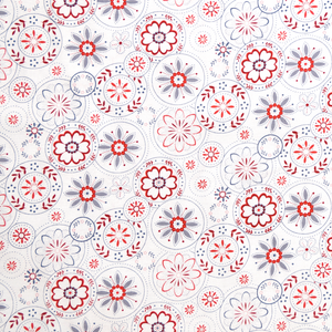White Medallions - Scarlet Stitches by Henry Glass 100% Cotton Fabric