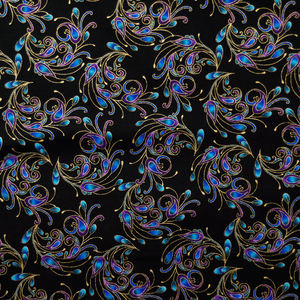 Peacock Flourish - Spin It by Benartex 100% Cotton Fabric