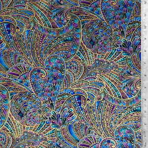 Peacock Flourish - Opulence by Benartex 100% Cotton Fabric