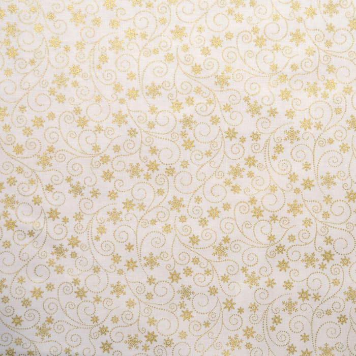 Winter Elegance - Swirling Frost - Natural - 100% Cotton