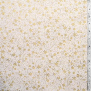 Winter Elegance - Swirling Frost - Natural - 100% Cotton