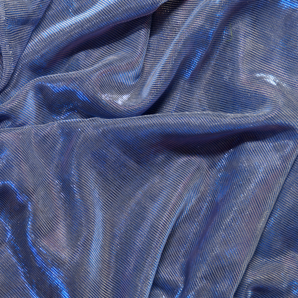 Power Mesh Polyester Rhinestones Fabric - Navy Blue - 4 Way Stretch Me