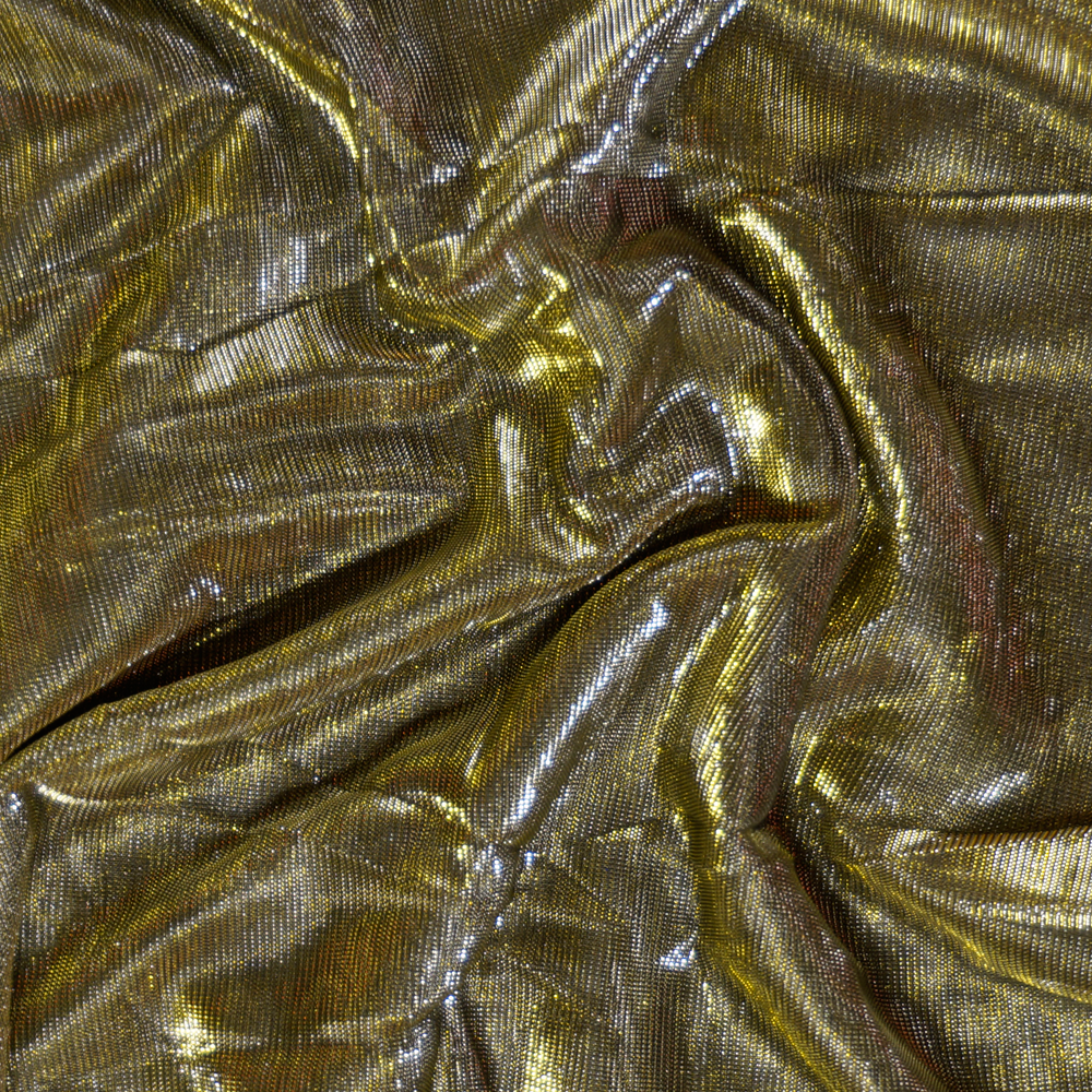 Gold 4 Way Stretch Metallic Iridescent Mesh Fabric Gold 4 Way Stretch Metallic Iridescent Mesh Fabric
