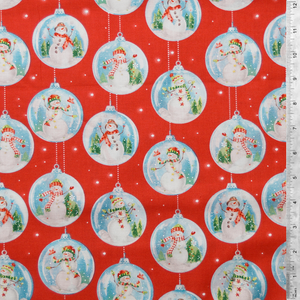 Red Snowglobes - Snowday Collection by Windham Fabrics 100% Cotton