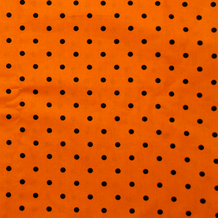 Halloween - Dots Orange/Black 100% Cotton