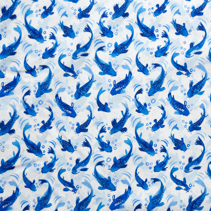 Blue Koi by Marketa Stengl 100% Cotton Fabric