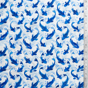 Blue Koi by Marketa Stengl 100% Cotton Fabric