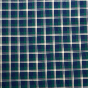 Blue/Green Cotton/Poly Plaid Shirting