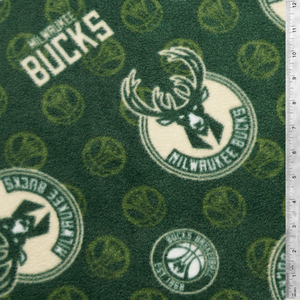 NBA Licensed Milwaukee Bucks Fleece Fabric