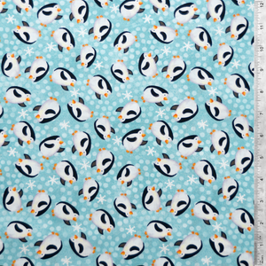 Aqua Penguins from the Snowville Collection by Clothworks Fabrics