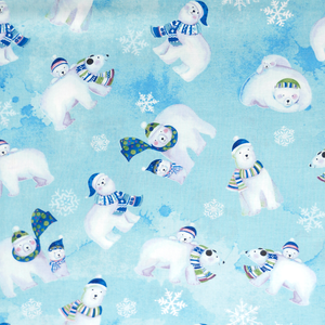 Aqua Polar Bears from the Snowville Collection by Clothworks Fabrics