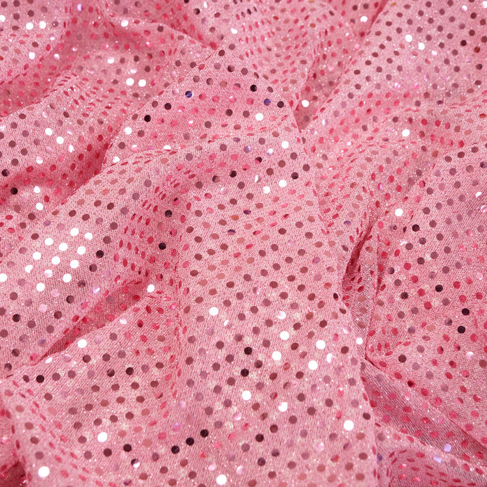 Pink Confetti Dot Sequin Fabric