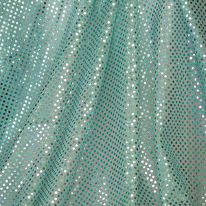 Aqua Blue Confetti Dot Sequin Cheer Bow Fabric by the Yard