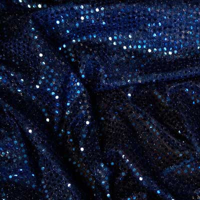 Navy Blue Confetti Dot Sequin Fabric