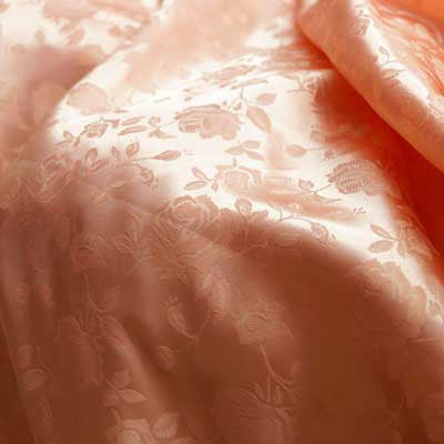 Peach Rose Satin Jacquard Fabric