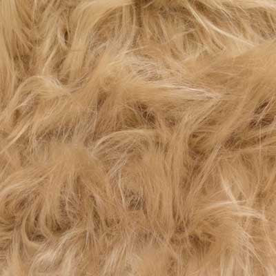 Beige Long Pile Shaggy Faux Fur Fabric