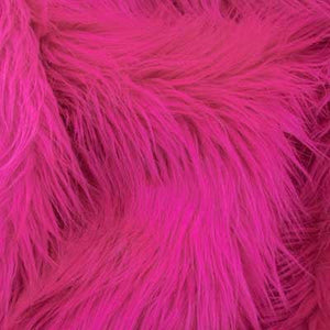 Hot Pink Long Pile Shaggy Faux Fur
