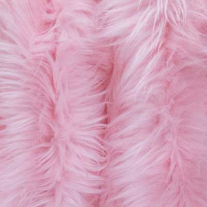 Light Pink Long Pile Shaggy Faux Fur