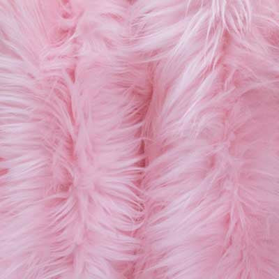 LONG Pile Fun Faux Fur Fabric Material - BLOSSOM PINK