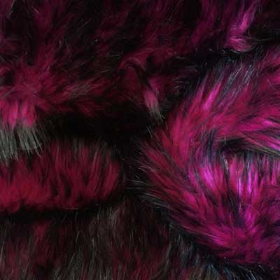 Fuchsia Husky Long Pile Faux Fur Fabric