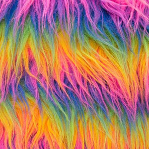 Rainbow Monkey Long Pile Faux Fur